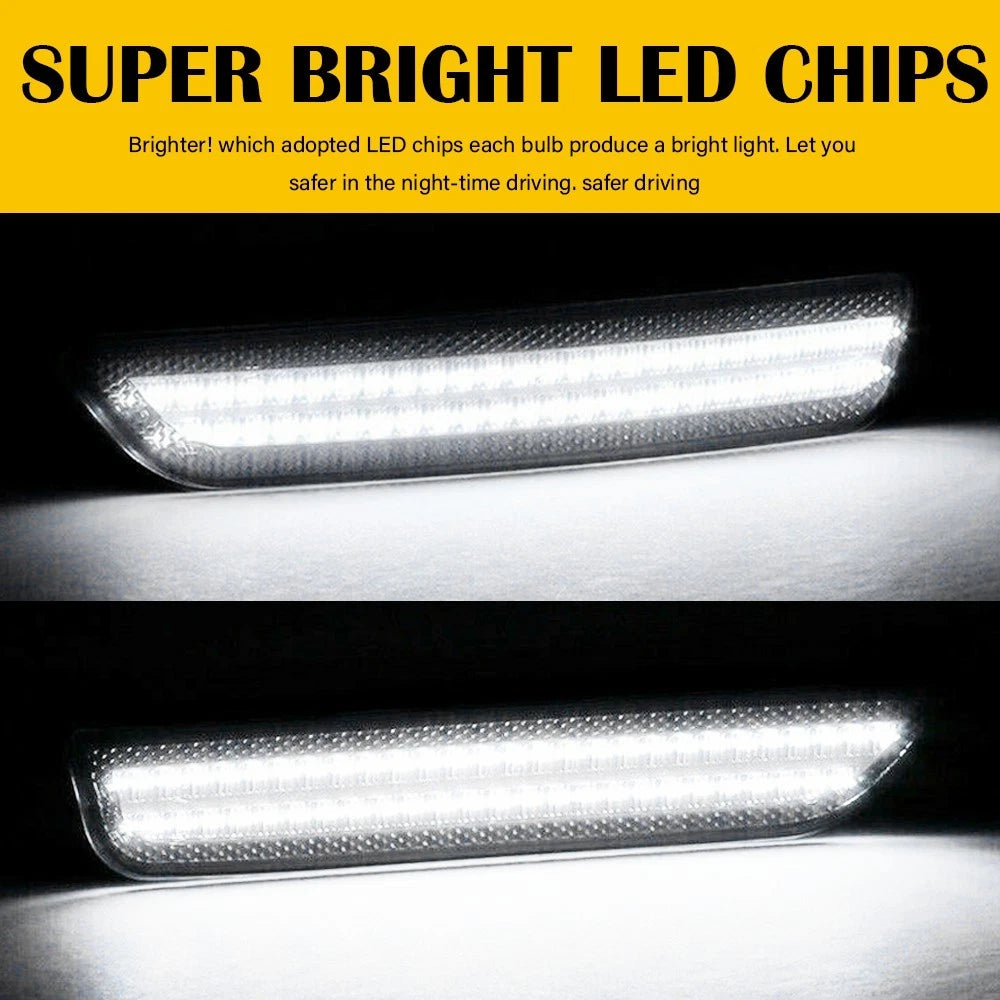 Set of 4 White LED Bumper Side Marker Lights for Ford Mustang (2010–2014)