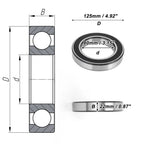 Deep Groove Ball Bearing 80x125x22mm for Scooter Skateboard (1 Pc)