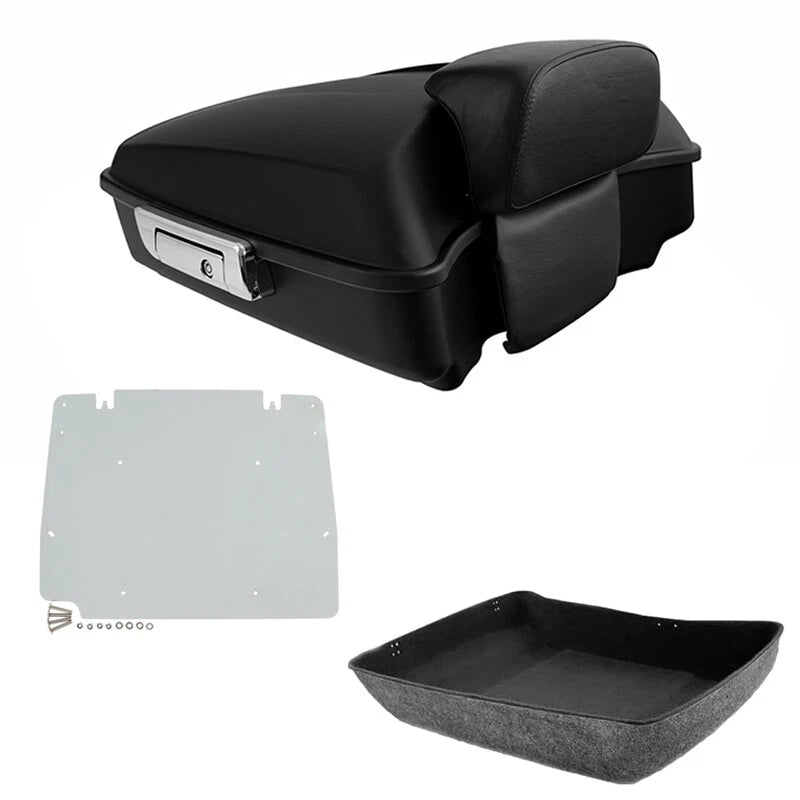 Matte Chopped Trunk Backrest Base Plate for Harley Touring Road King (2014–2026)