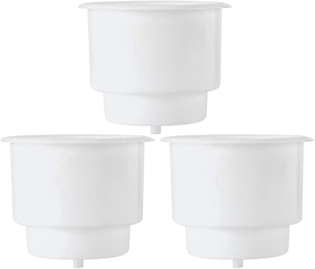10Pcs White Recessed Plastic Cup Drink Holder with Drain for Boat