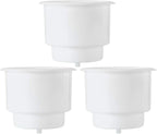 10Pcs White Recessed Plastic Cup Drink Holder with Drain for Boat