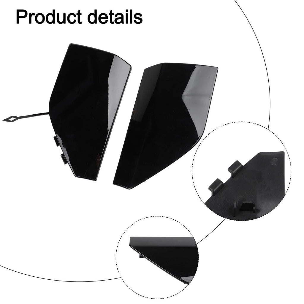 Front Pair Tow Hook Covers for BMW 3 Series G20 (2023) - Black ABS