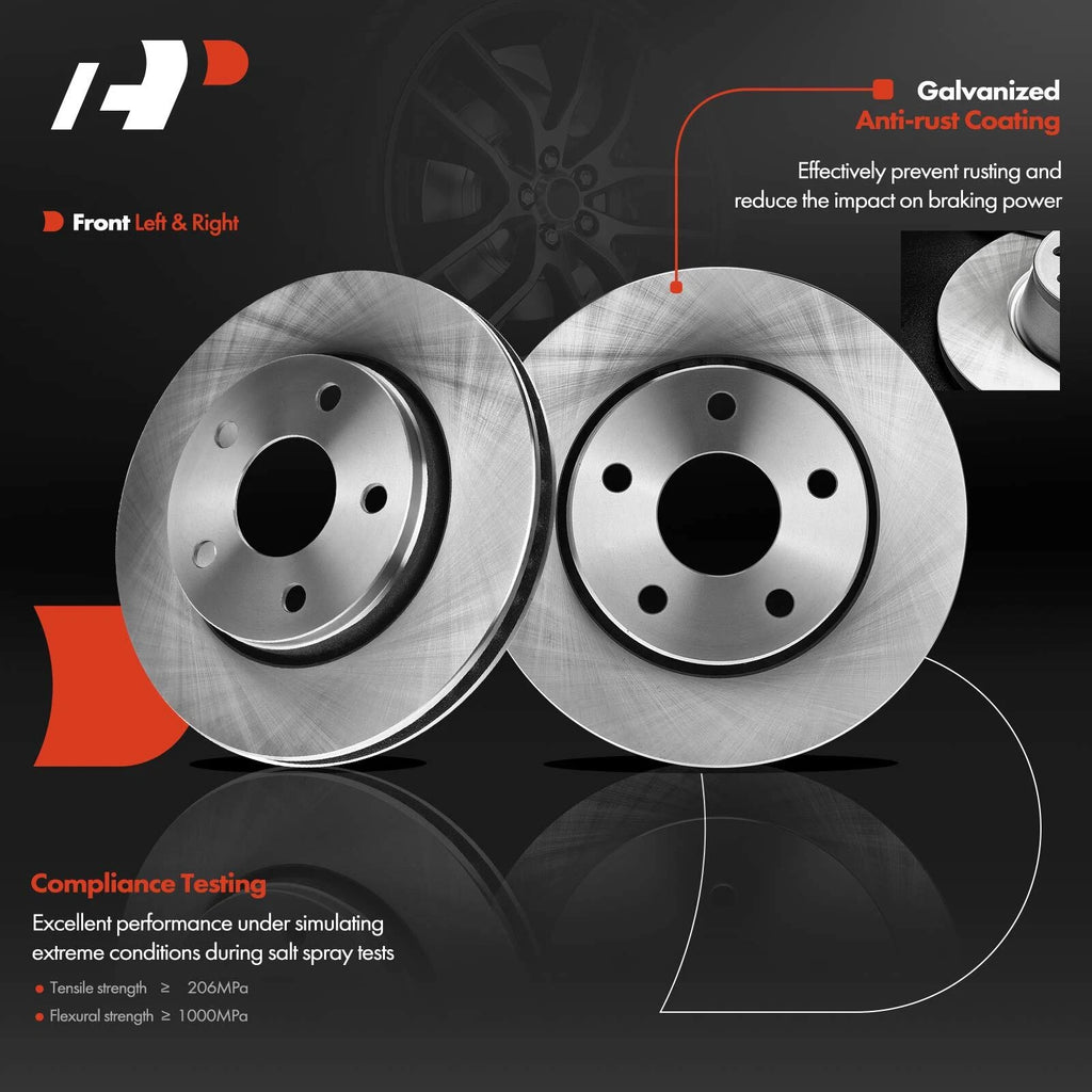 Front Brake Rotor & Ceramic Pad Set for Jeep Wrangler (2007-2012)