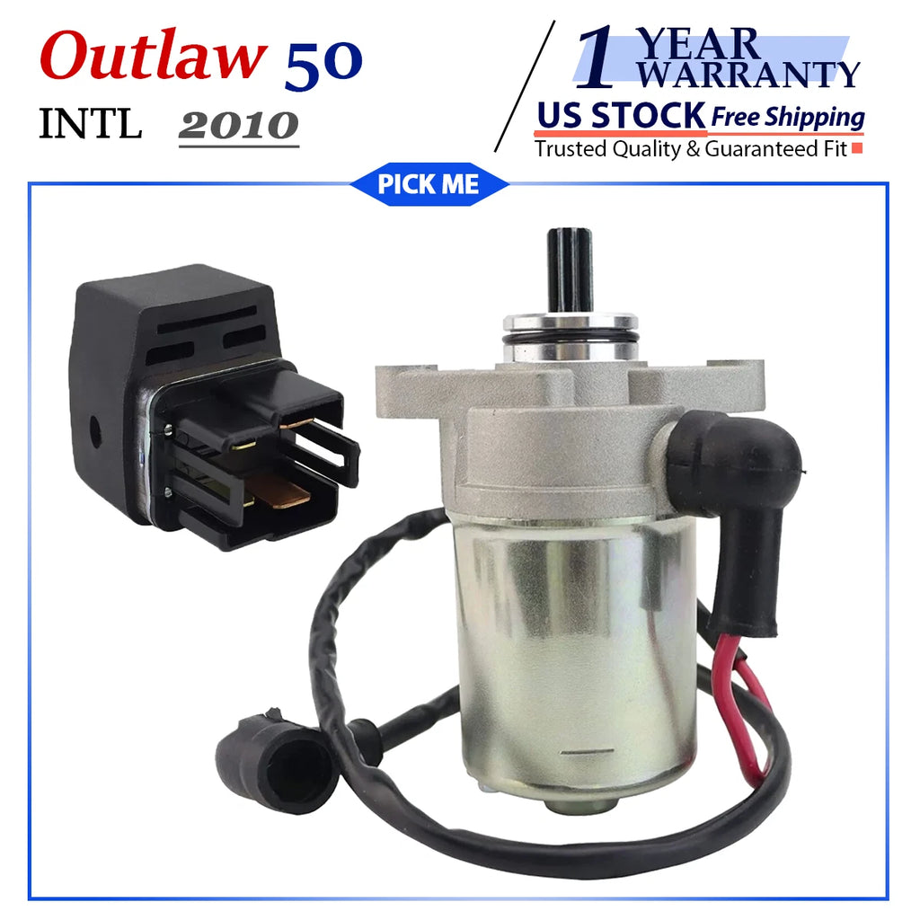 Starter Motor with Relay for Polaris Outlaw 50 INTL (2010)