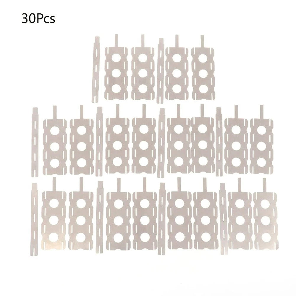 30PCS Nickel Plated Steel Battery Sheets for Spot Welding Battery Connections