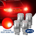 Set of 4 AUXITO 3157 3057 LED Brake Tail Stop Light Bulbs for