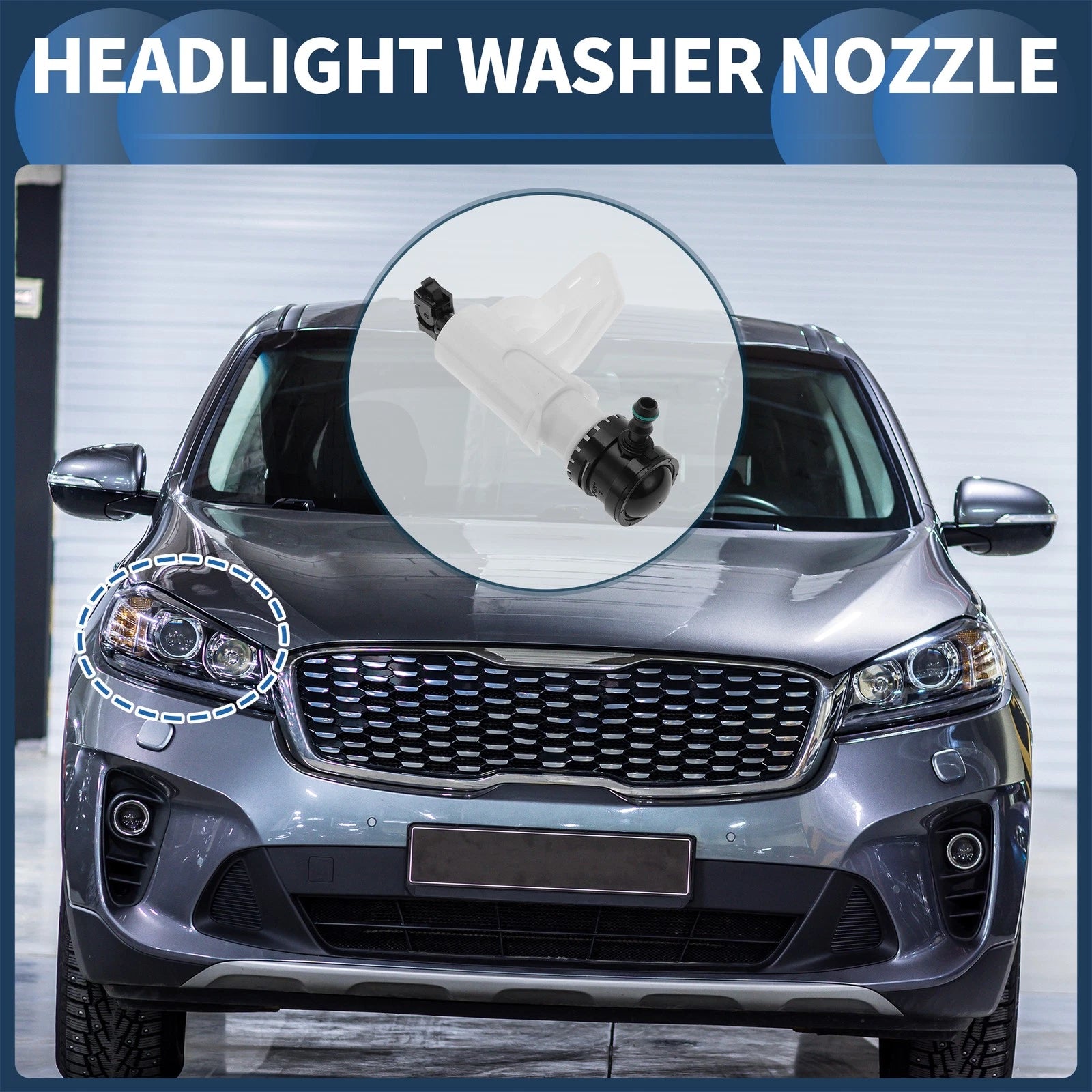 Front Passenger Side Headlight Washer Nozzle for Hyundai Sonata (2011–2014) No. 98672E6000