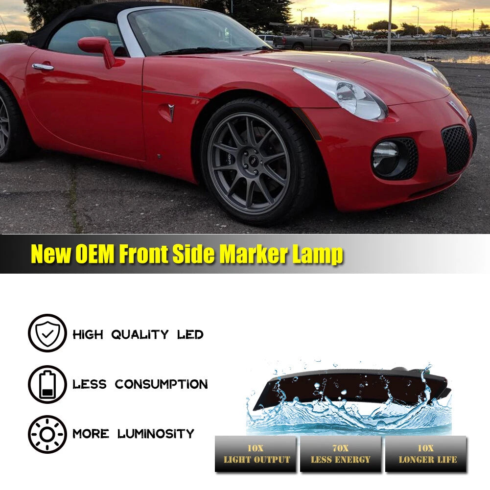 Smoked Amber LED Front Side Marker Light for Pontiac Solstice, Saturn Sky