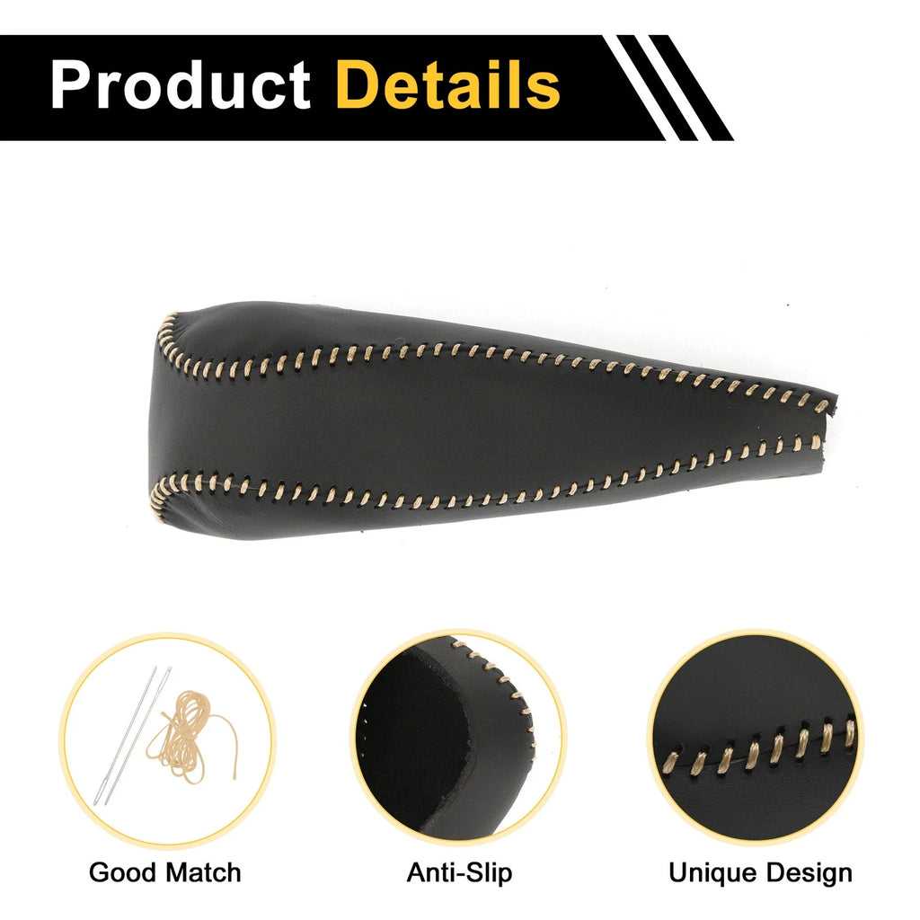 1 Pc Gear Shift Knob Cover for Honda Civic (2006–2011) Black Beige Faux Leather