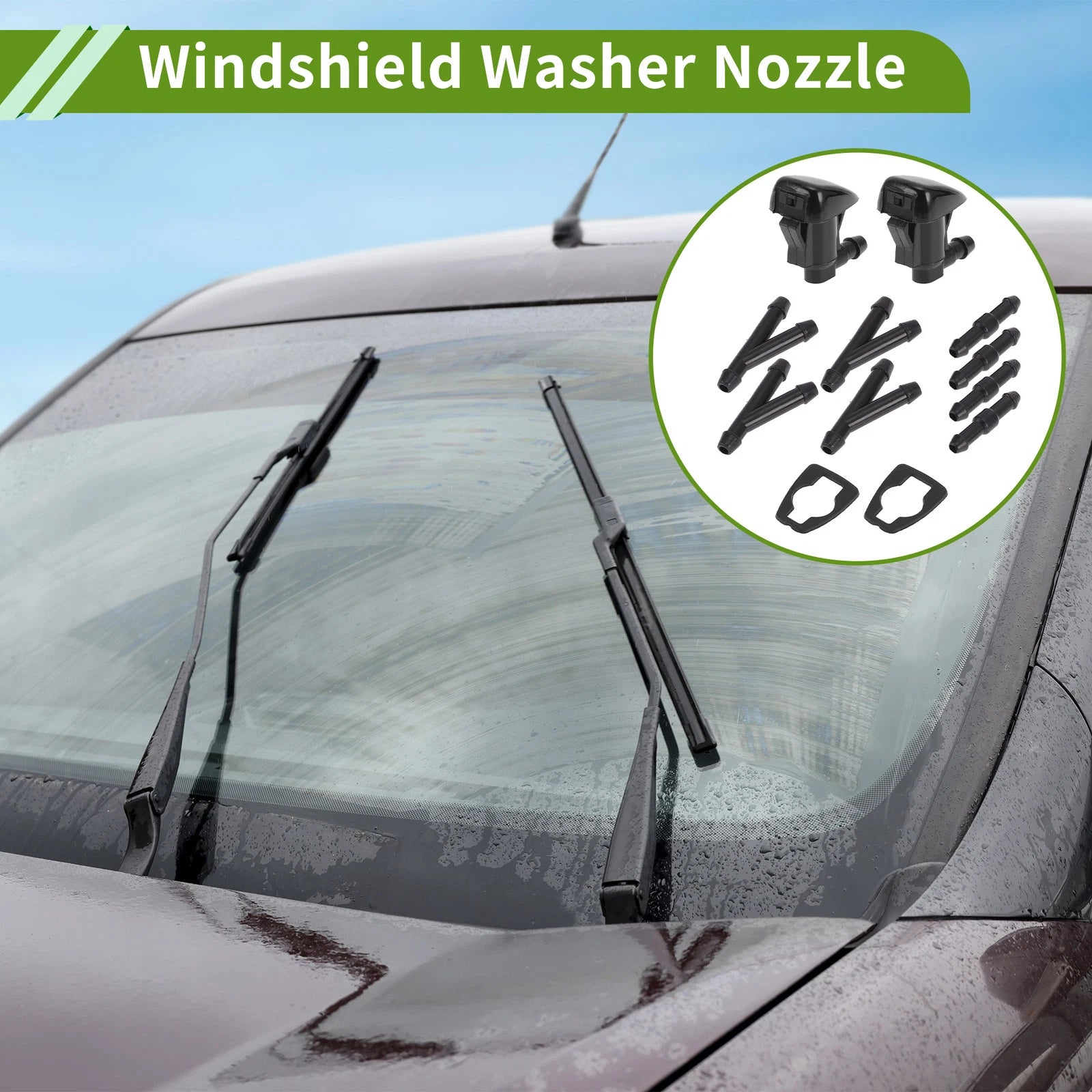 Set of 1 Windshield Washer Nozzle with Hose Connector for GMC  No.15247800