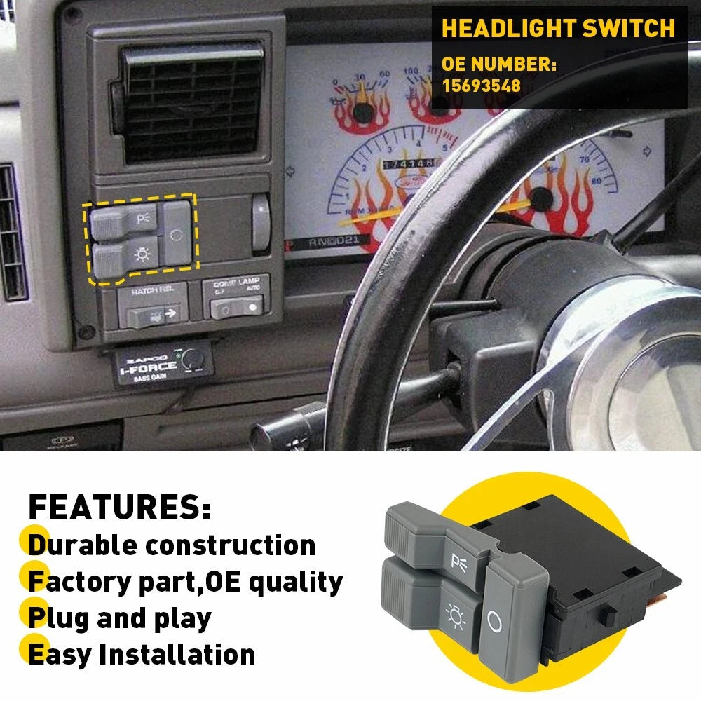 Rocker Switch for 1990-1994 Chevy GMC C1500 C2500 C3500