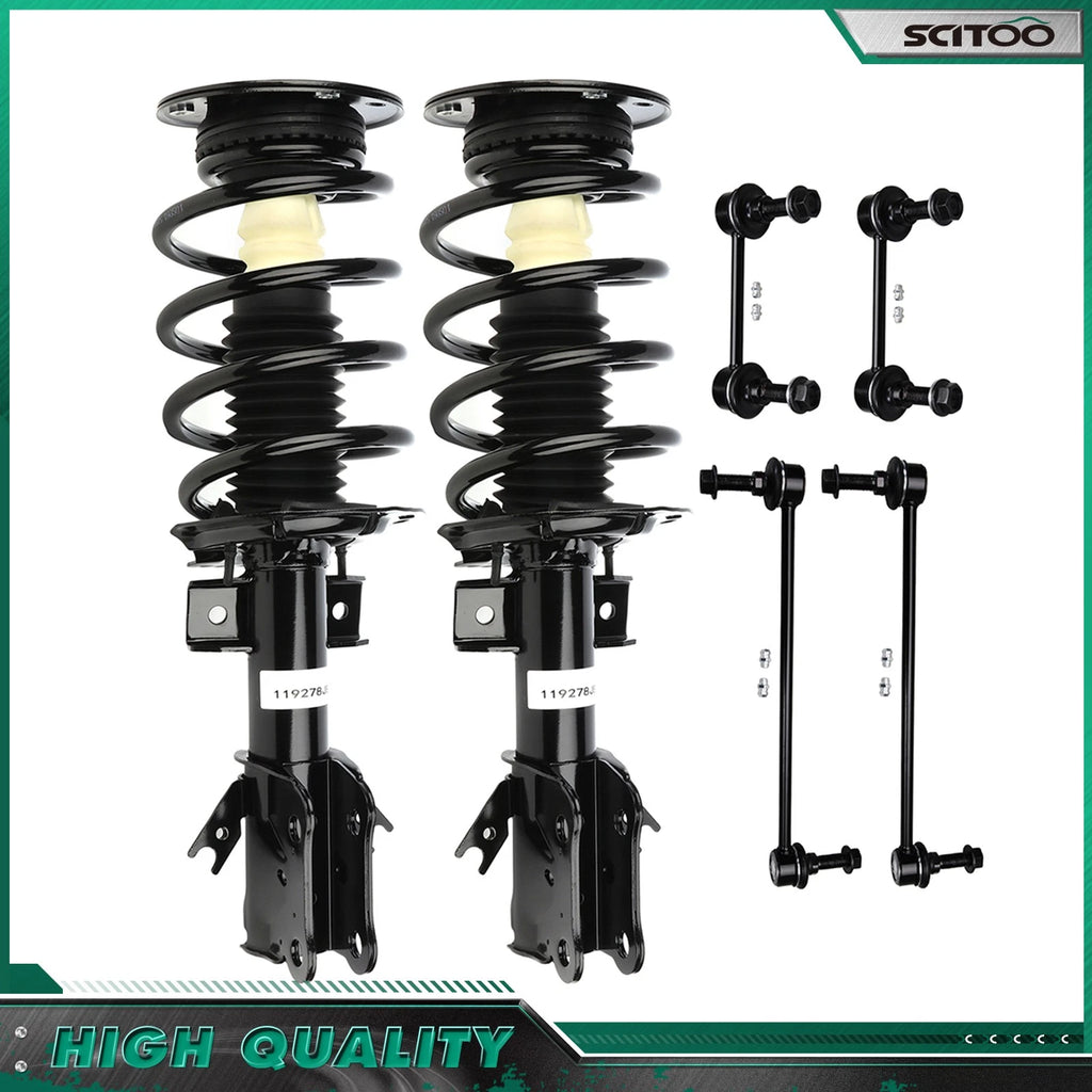 Front Complete Struts w/ Spring Sway Bar Link Kit for Ford Fusion (2013–2018)