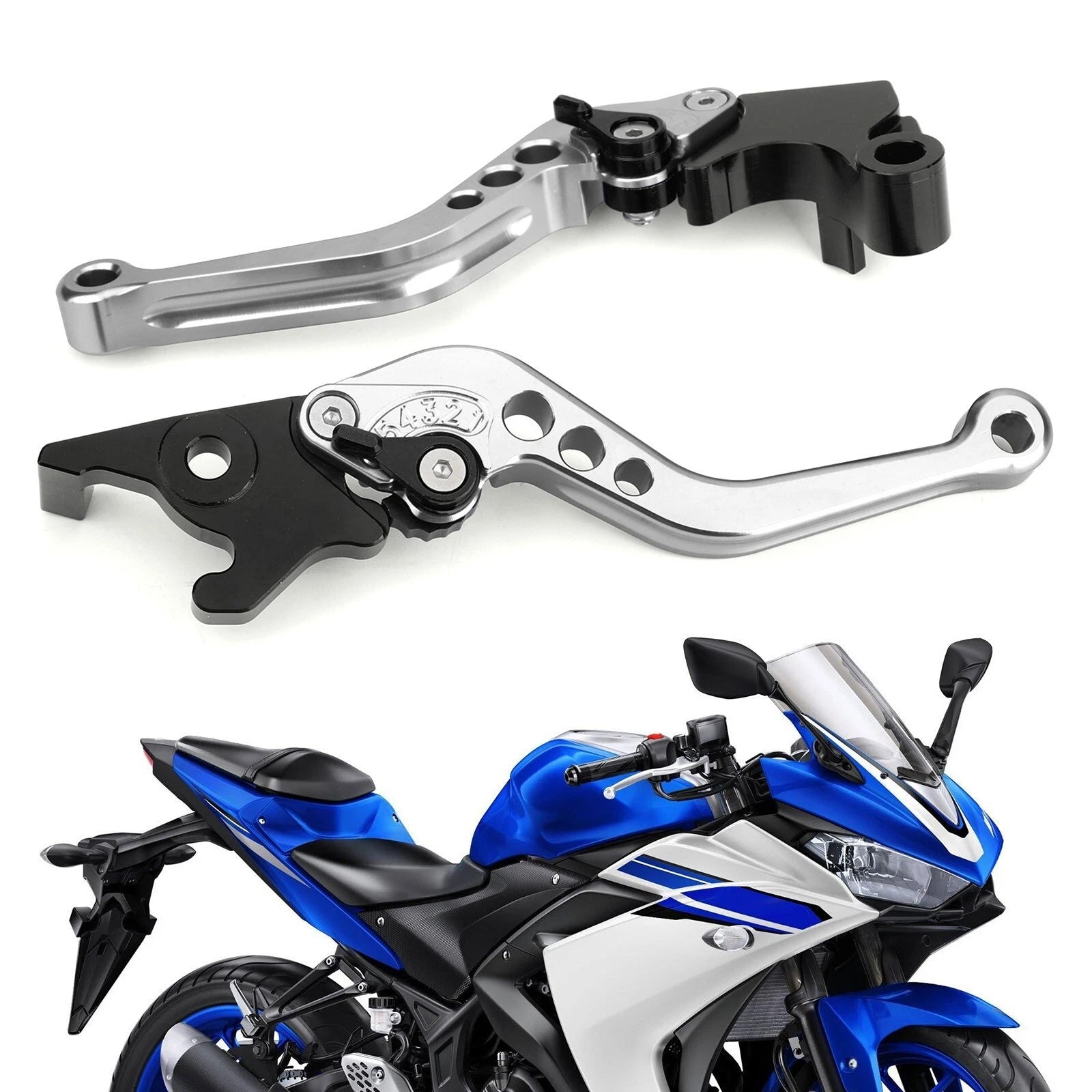 Brake Clutch Levers for Yamaha YZF R3 R25 MT 25 (2015–2017) Silver