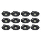 12PCS White 9W LED Engine Rock Light Kit for Jeep Truck SUV (Off-Road)