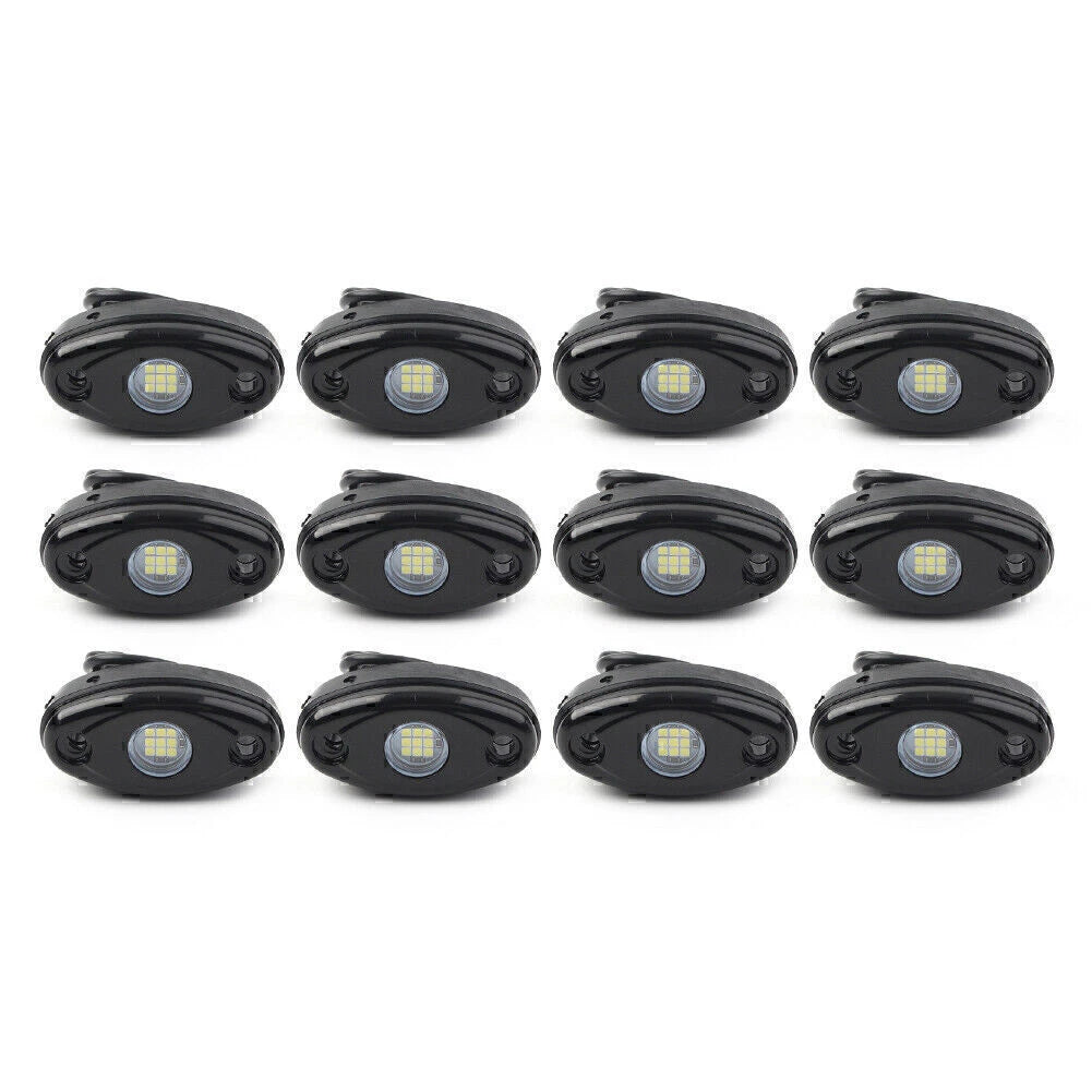 12PCS White 9W LED Engine Rock Light Kit for Jeep Truck SUV (Off-Road)