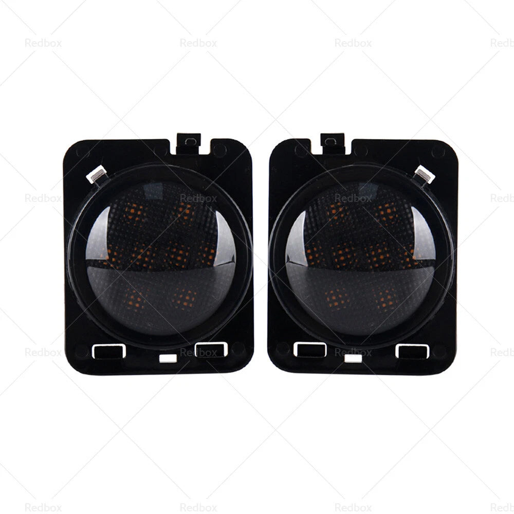 2X Front LED Side Marker Light Smoke for Jeep Wrangler JK (2007–2018)