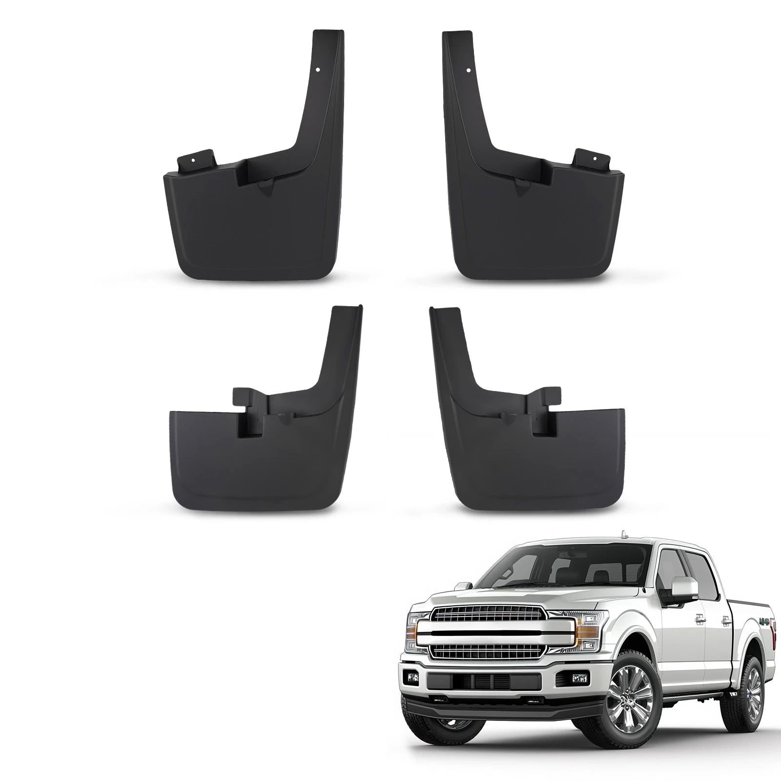 Mud Guard Set for Ford F-150 (2015–2020) w/ Factory Small Fender Flares
