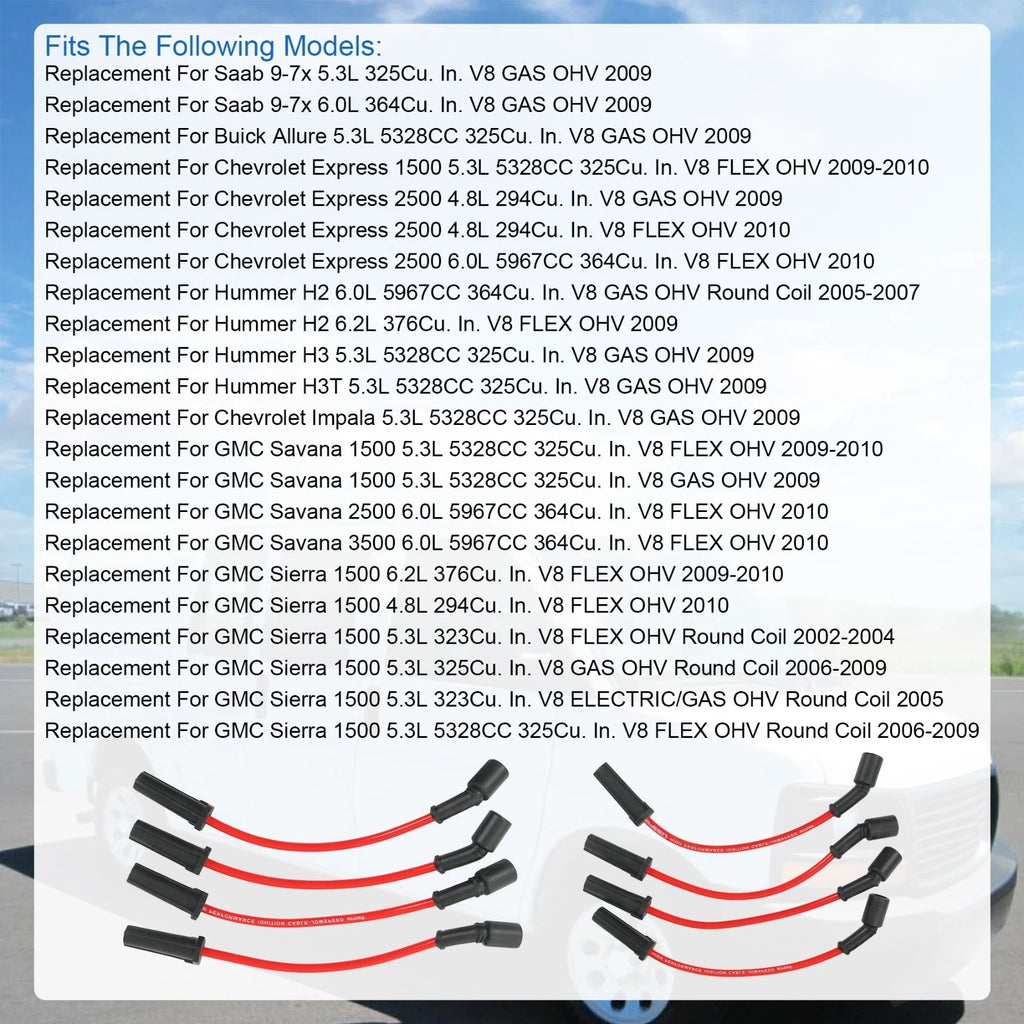 Spark Plug Wire Set for GM GMC Pontiac (1999-2013)