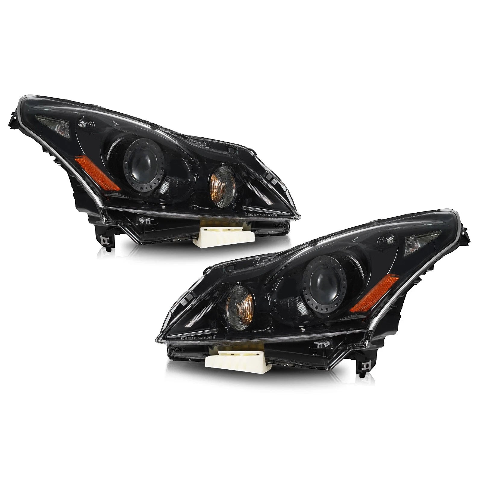 HID Headlight Pair for Infiniti G37 G25 Sedan (2010–2013) Black w/o AFS