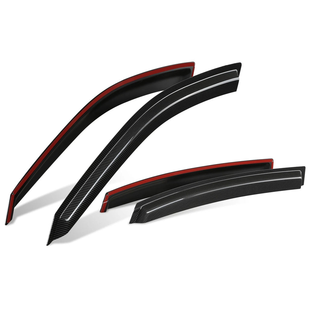 Set of 4 Window Visors for Chevy Impala (2000–2005) Carbon Fiber 3M Tape