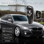 Set of 1 Gear Shift Knob Button Cover for BMW 1 (Carbon Fiber)