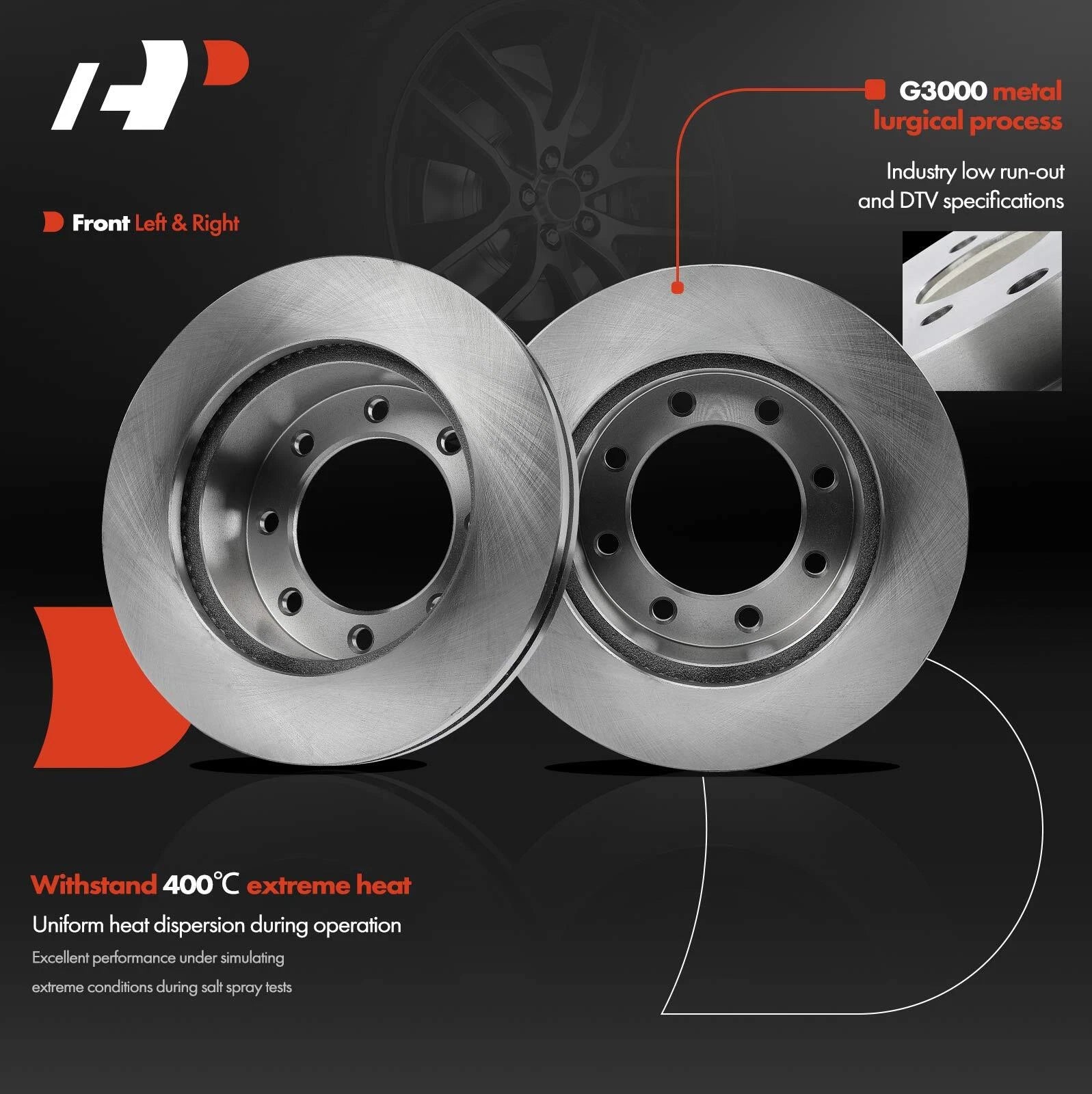Front Disc Brake Rotors & Ceramic Pads for Ford F-350 Super (2005–2012)