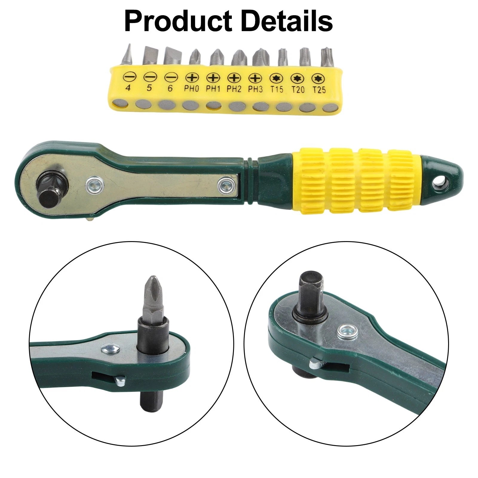 Handheld Ratchet Wrench with 14-Inch Driver and Socket Set for Automotive