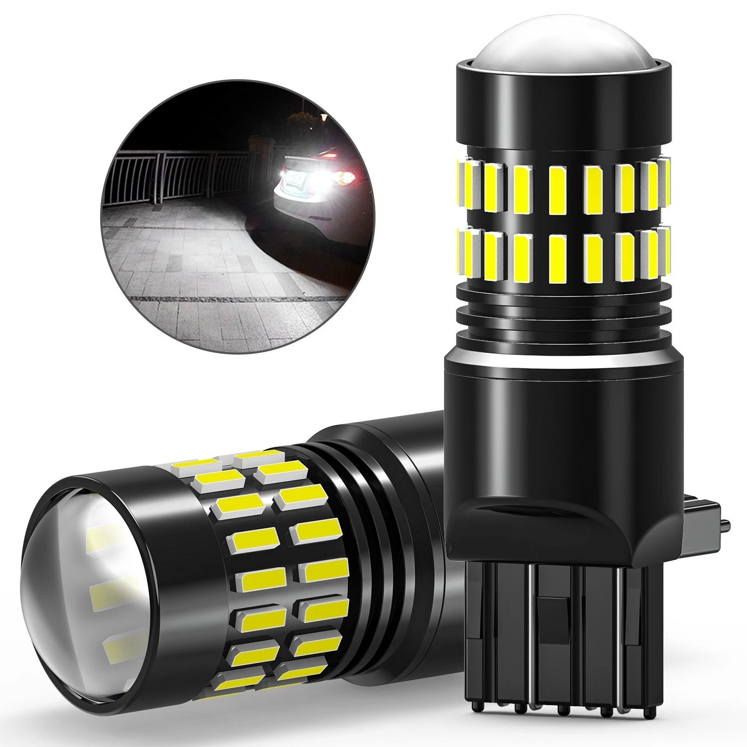 2X 7443 LED White Reverse Light Backup Bulbs for Ford F150 F250 (2018–2021)