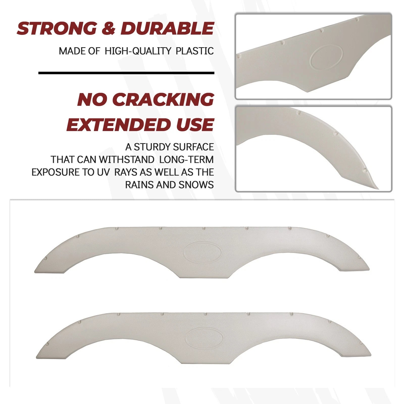Pair of Tandem Trailer Fender Skirts for RVs Campers Trailers