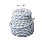 Double Braided Polyester Rope for Rigging (120' x 1/2" & 3/4")