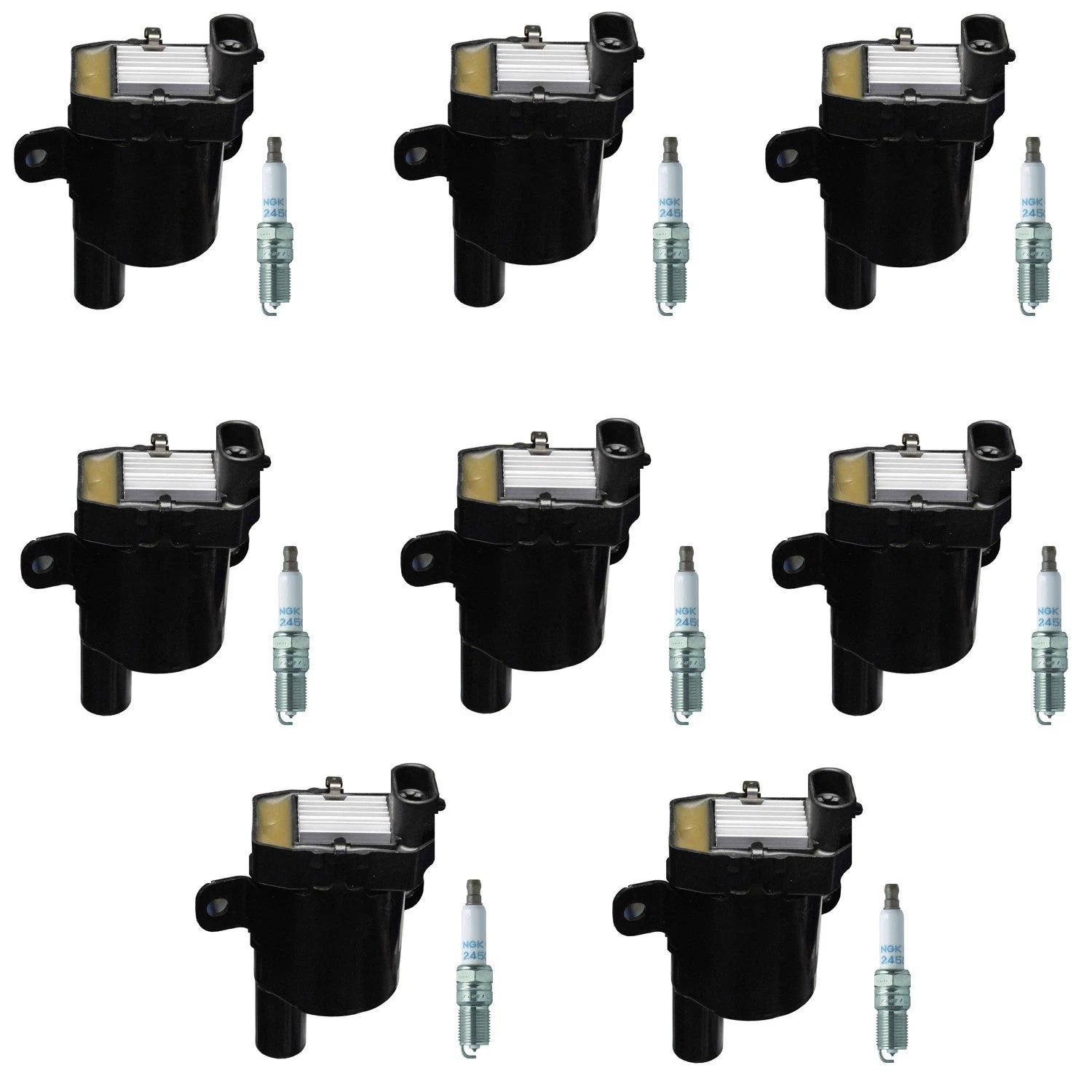 Set of 8 Ignition Coils & NGK Platinum Spark Plugs for H2 Tahoe Yukon XL (2001–2006)