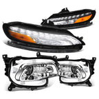Chrome Amber Projector Headlight + LED DRL for Jeep Cherokee (2014–2018)