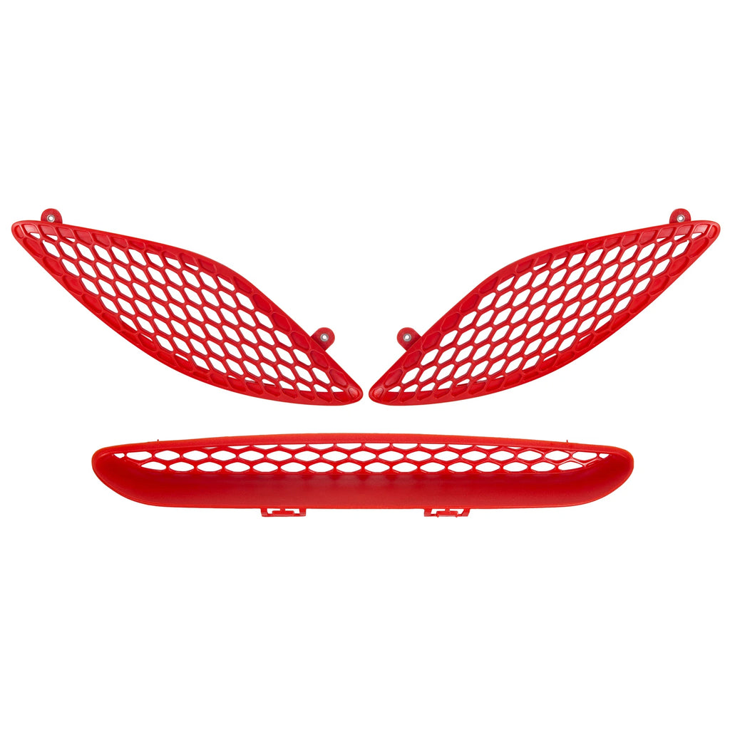 3Pcs Red Hood Bezel Insert Trims for Dodge Charger (2015–2020) 68202462AD 68202581AC