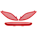 3Pcs Red Hood Bezel Insert Trims for Dodge Charger (2015–2020) 68202462AD 68202581AC