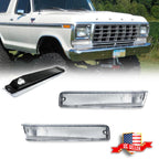 2X Clear Front Corner Turn Signal Lights for Ford F-150/Bronco (1973–1979)