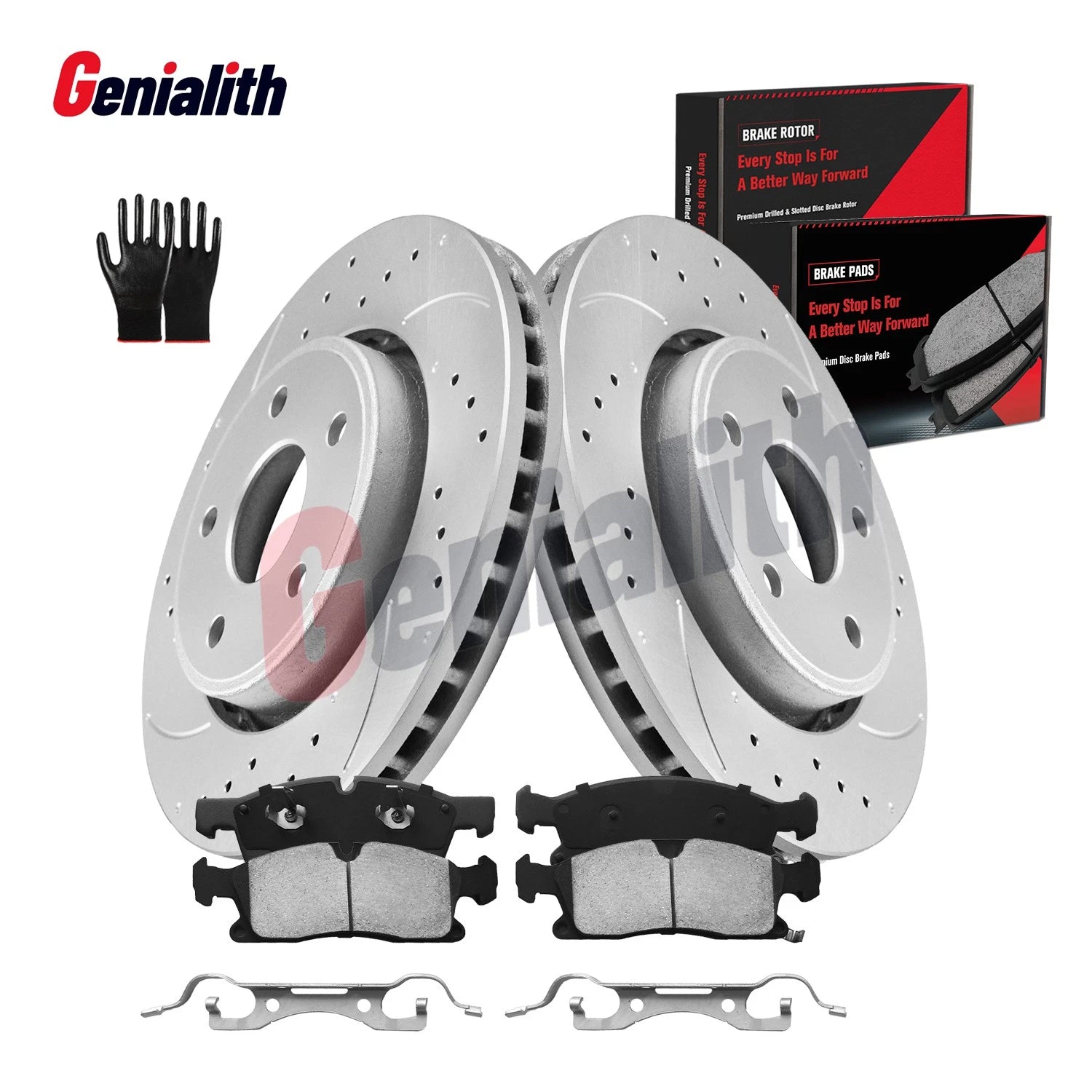 Set of 4 Front Drilled Rotors & Brake Pads for Durango Grand Cherokee (2011–2020)