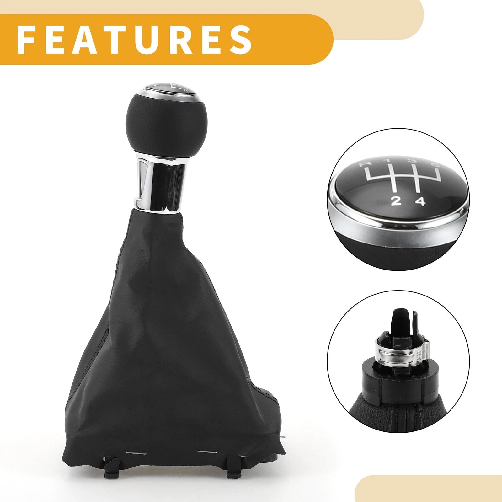 5 Speed Manual Gear Shift Knob with Boot for Audi A3 (2004–2013)