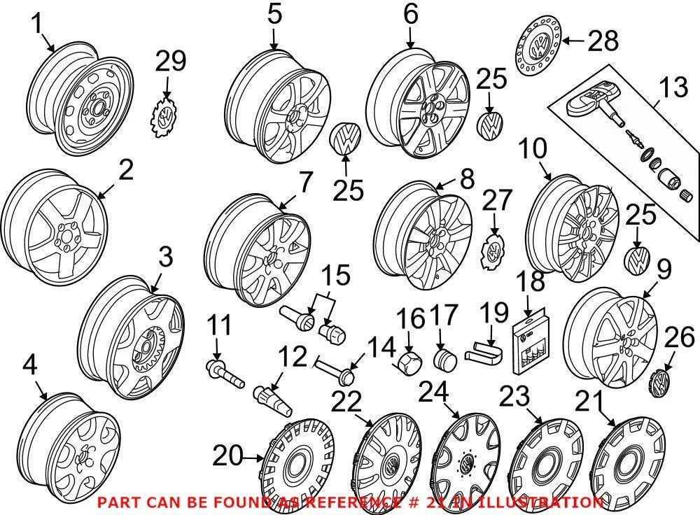 Genuine OEM Wheel Cover 1C0601147MQZQ for VW Audi