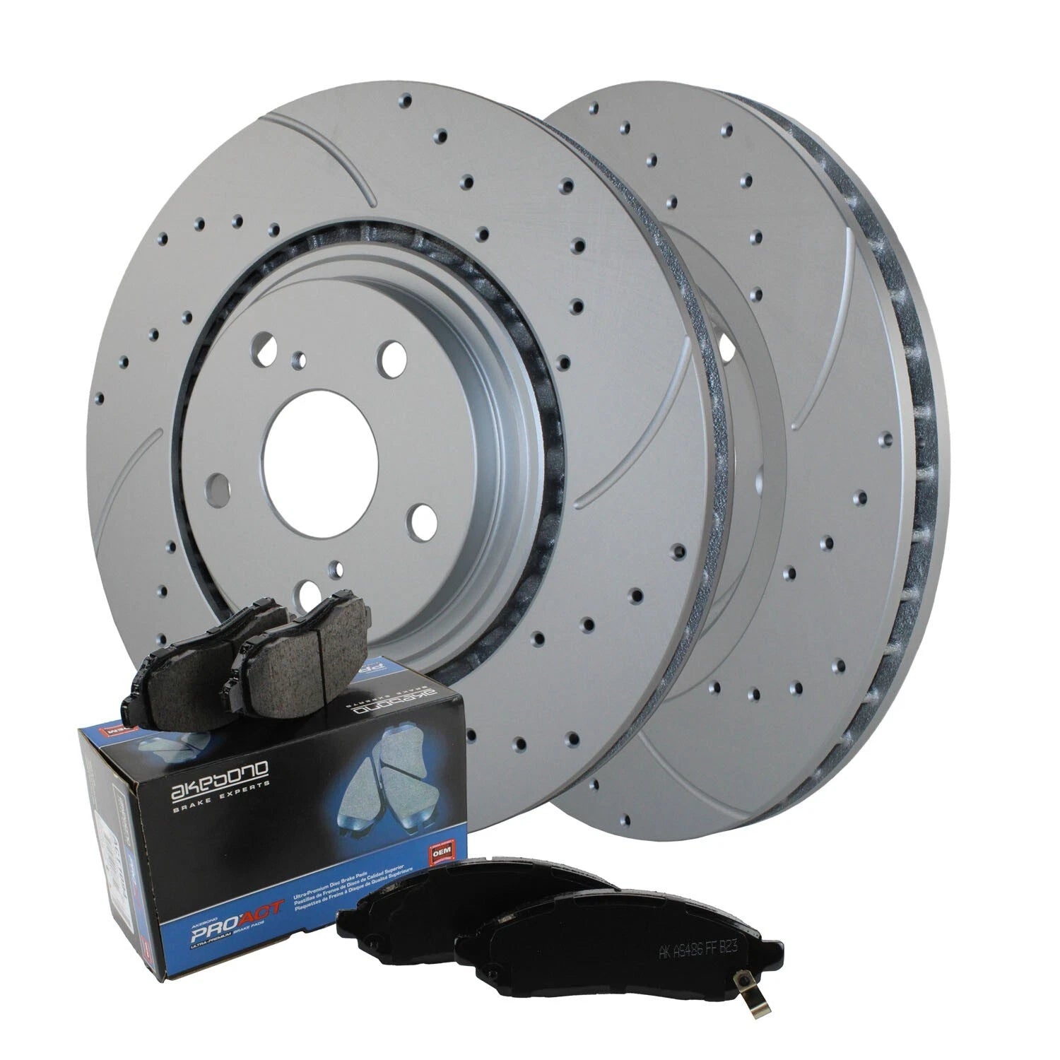 Front Brake Kit with 328mm Drilled Rotors & Akebono Pads for NX300h (2015–2022)