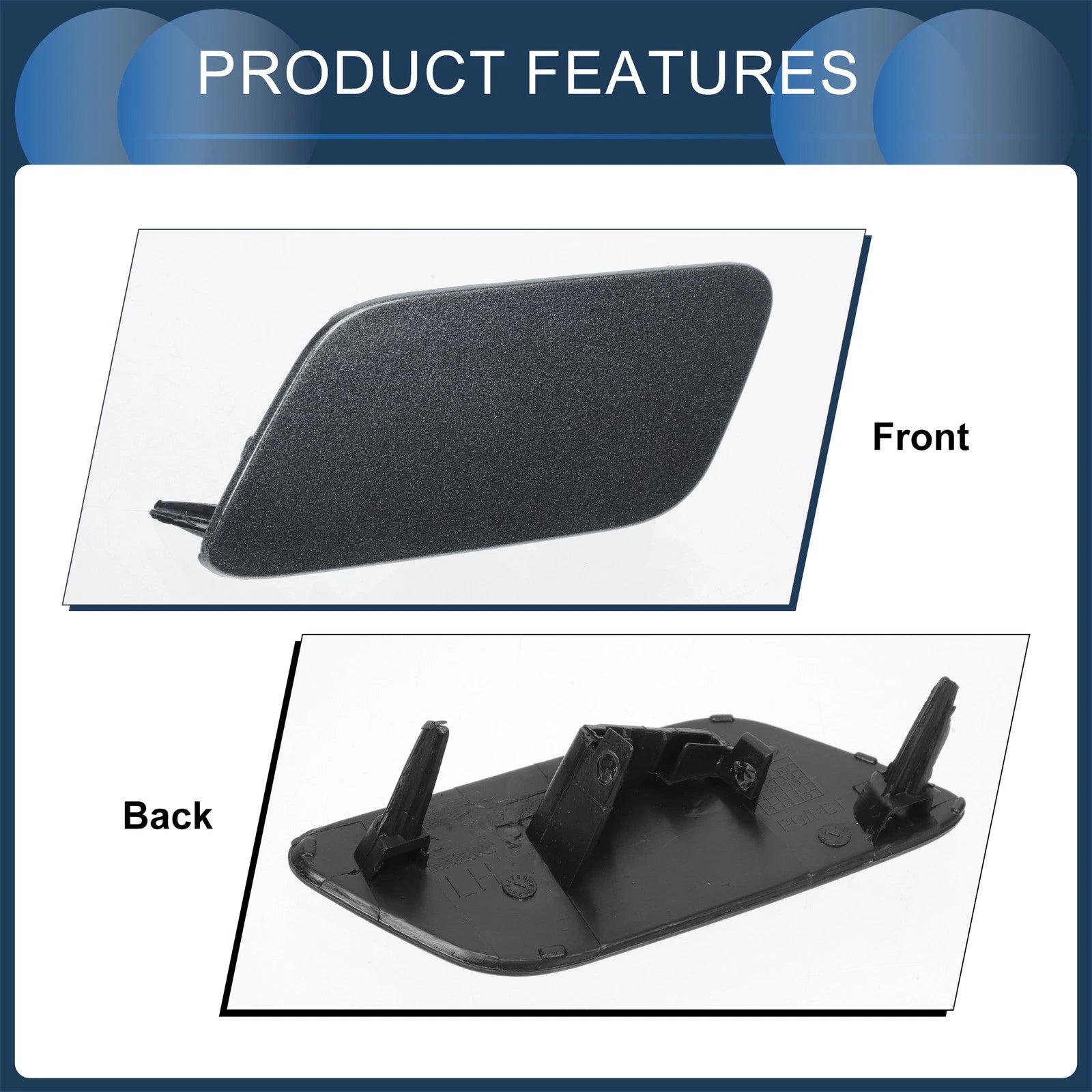 Front Left Washer Nozzle Cover Cap for Audi Q7 (2017–2019) Gray 1 Pcs