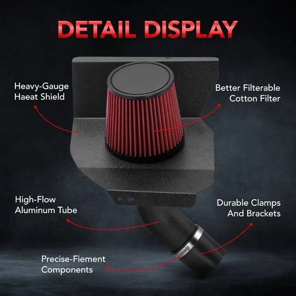 Cold Air Intake for Subaru WRX STI 2015–2017 (2.5L, Wrinkle Red Finish)