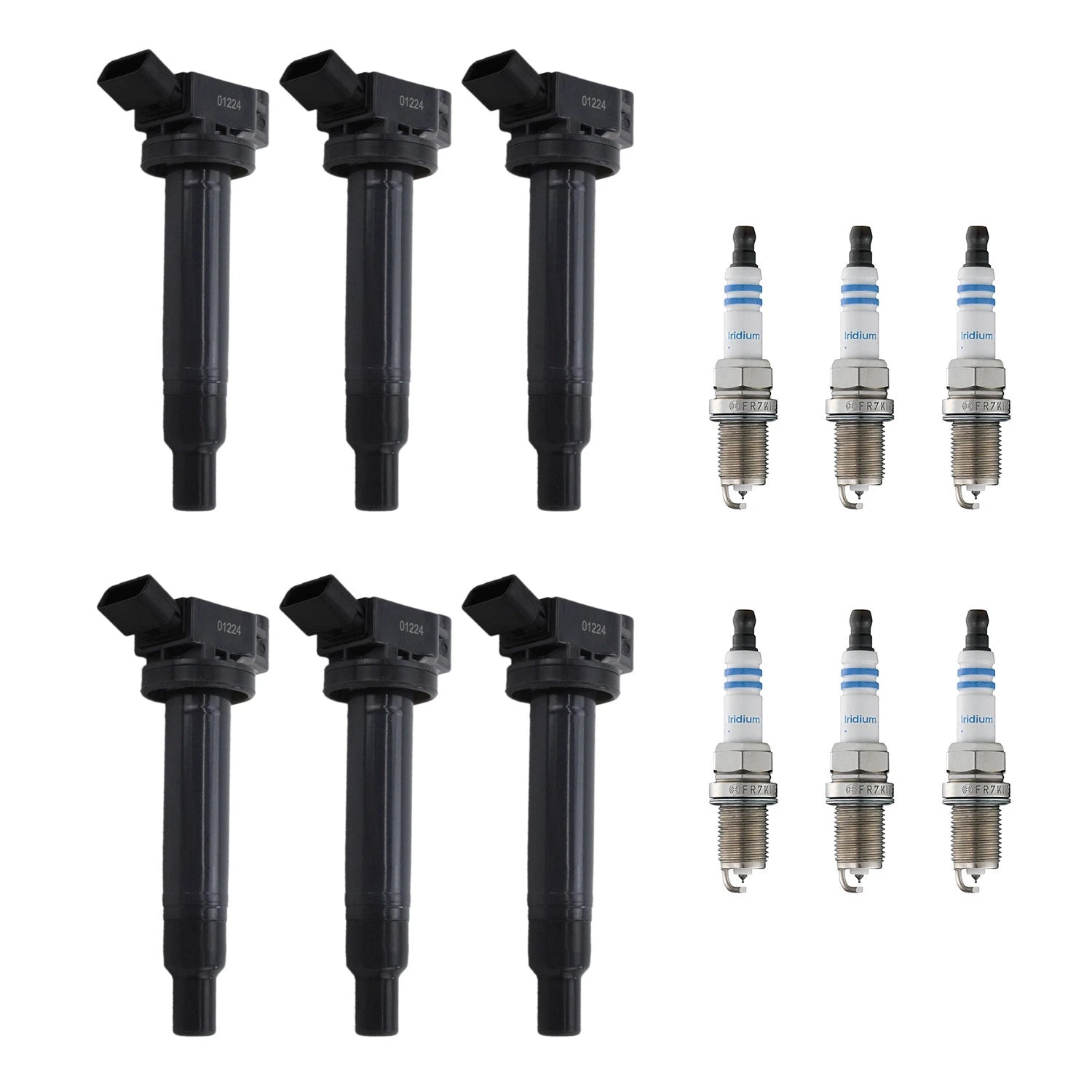 Set of 6 Ignition Coils & Spark Plugs for Toyota Highlander Sienna (V6)