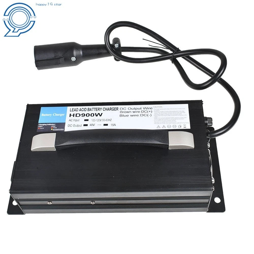 48V 15 AMP Battery Charger for Club Car Golf Cart (Round 3 Pin Plug)