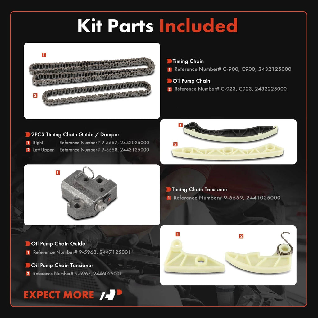 7X Timing Chain Kit for Kia Forte (2010–2013) Hyundai Tucson (2011–2013)