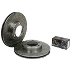 2 x Front Slotted + Drilled Disc Rotor + Brake Pads for Prado 120 Series 4x4 (2002–2009)