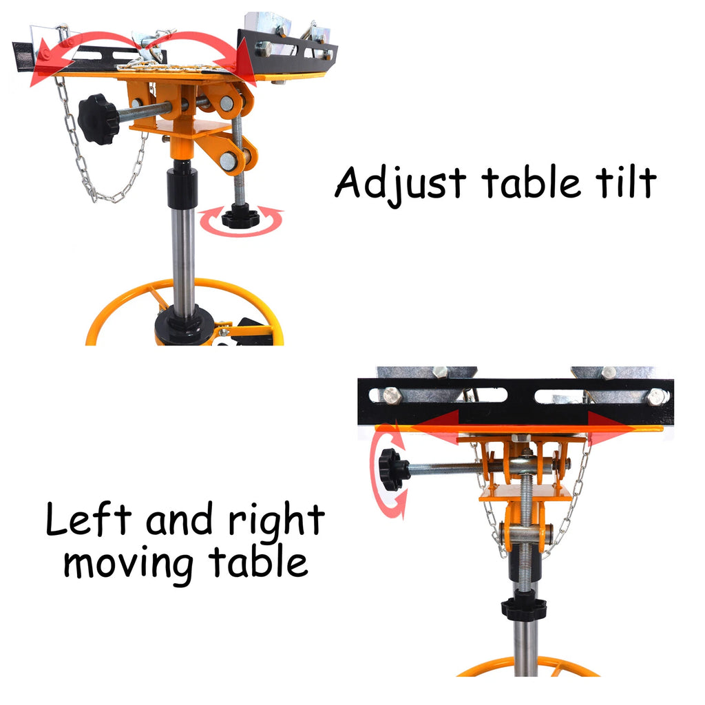 1100 LBS 2 Stage Hydraulic Transmission Jack w/ 360° Swivel Wheels