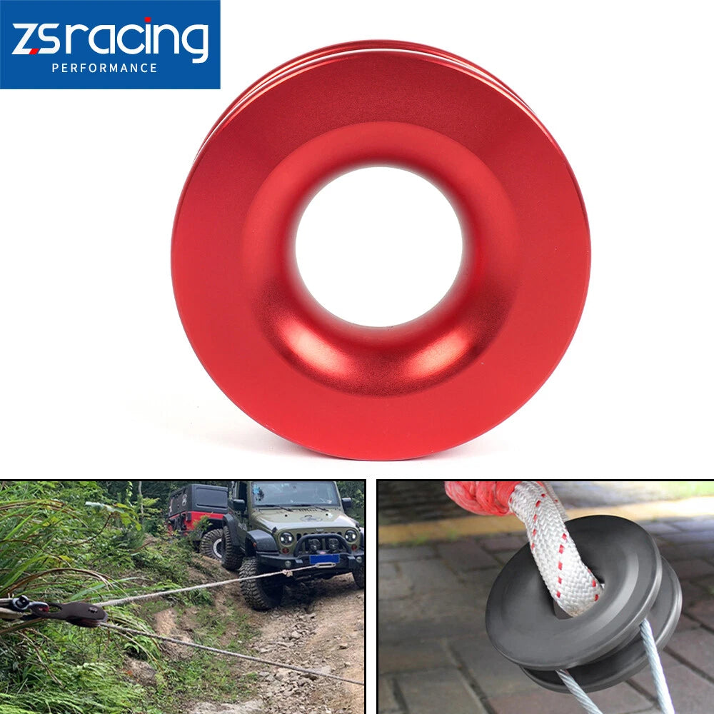 Winch Snatch Recovery Ring for ATV UTV (41000 lbs, Red)