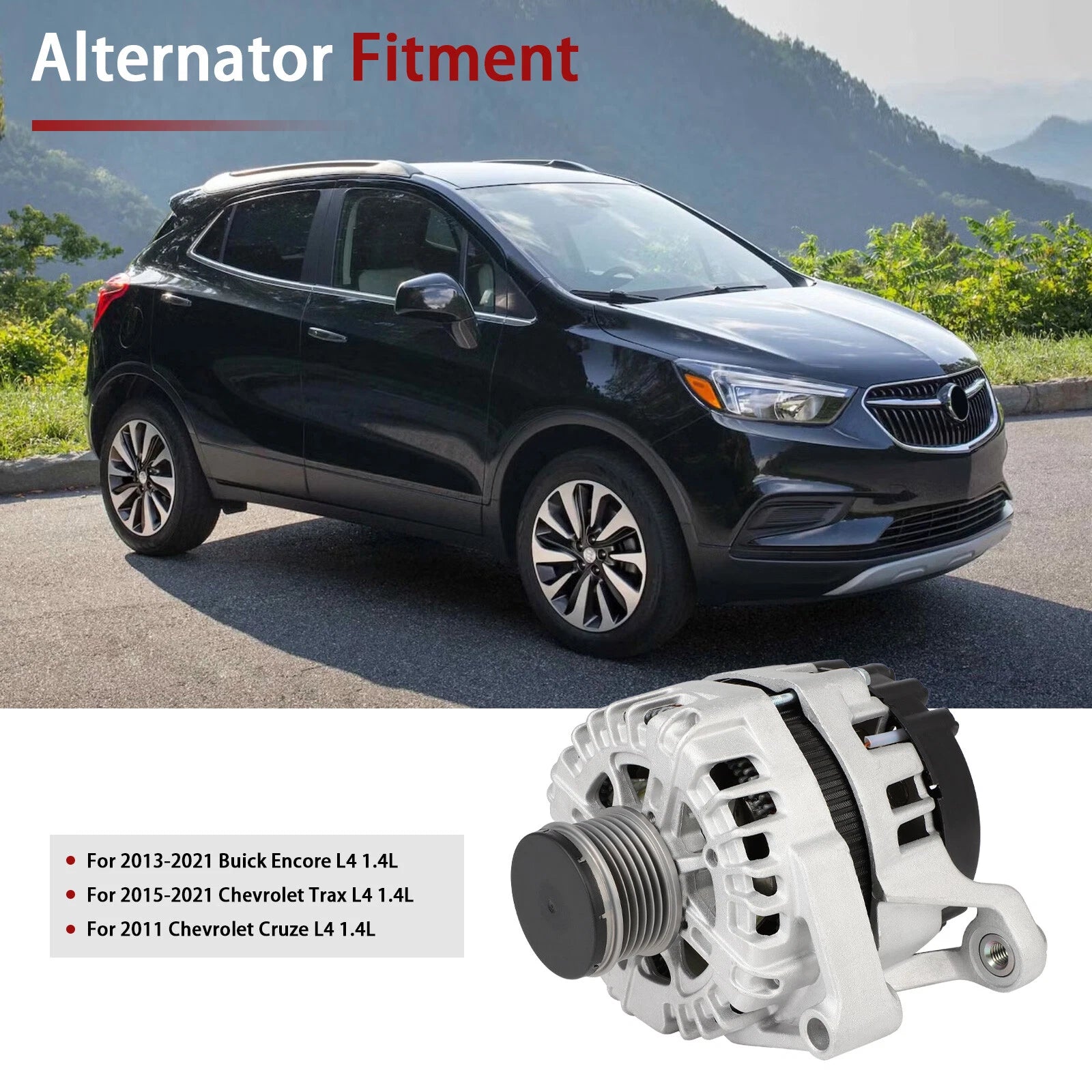 Alternator for Buick Encore, Chevrolet Trax, Cruze L4 1.4L (2013-2020)