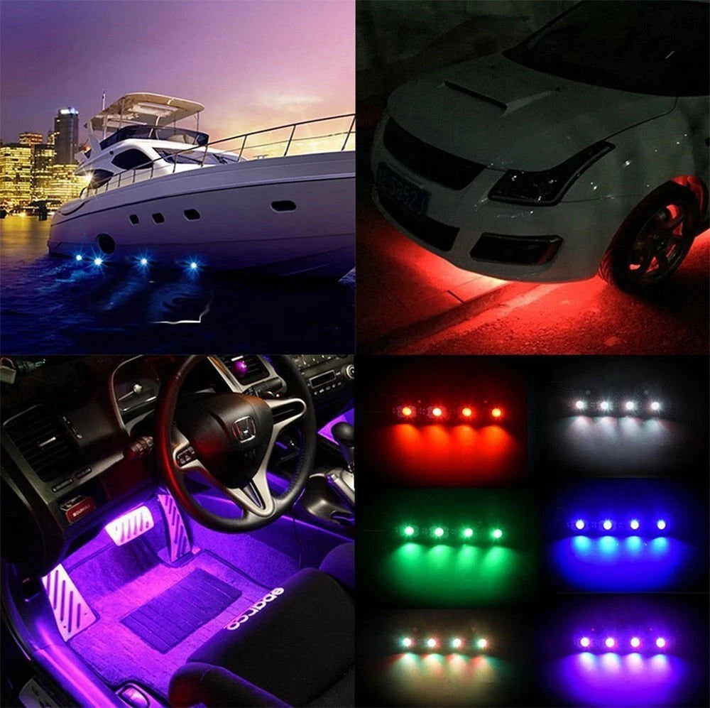 4 Pods RGB LED Rock Light for Universal Applications (Bluetooth Control)