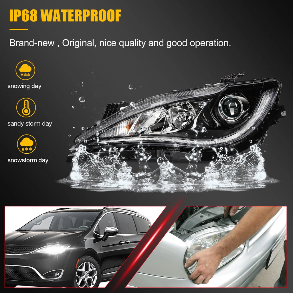Left Side Projector HID Headlight for Chrysler Pacifica, Voyager (2017–2020)